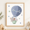 Quadre per a habitació del bebè – Animals volant en Globus
