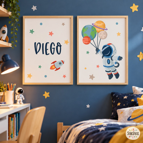 Custom children’s pictures - Astronaut with planets