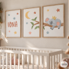 3 Quadres infantils - koala dormint a la branca - Decoració personalitzable per a nadons