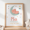 Customizable birth sheet - Bear on the moon