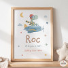 Personalized Birth Prints - Airplane with Dinosaur