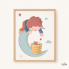 Prints & Canvas - Boy on the moon - Decoration for children