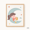 Cuadro infantil - Niña en la luna - Ideas decorativas para niñas
