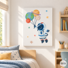 Cuadros para niños personalizados. Astronauta con planetas. Decoración habitación bebé