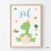 Cuadro infantil personalizado – Bebé dinosaurio con nombre | Decoración habitación bebé