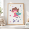 Superheroine StarStick Wall Print - Decoration for girls