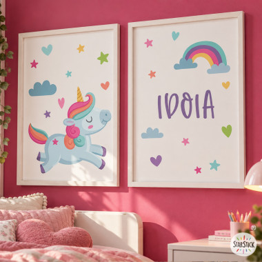 Tableaux décoratifs pour filles. Licorne magique