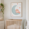 Cuadro decorativo infantil - Bebé en la luna - Decoración habitación bebé