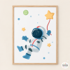 Lámina decorativa infantil - Astronauta, misión espacial