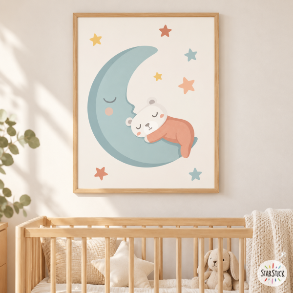Làmina decorativa infantil - Osset a la lluna