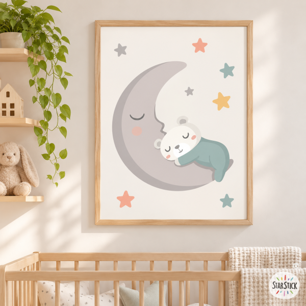 Làmina decorativa infantil - Osset a la lluna