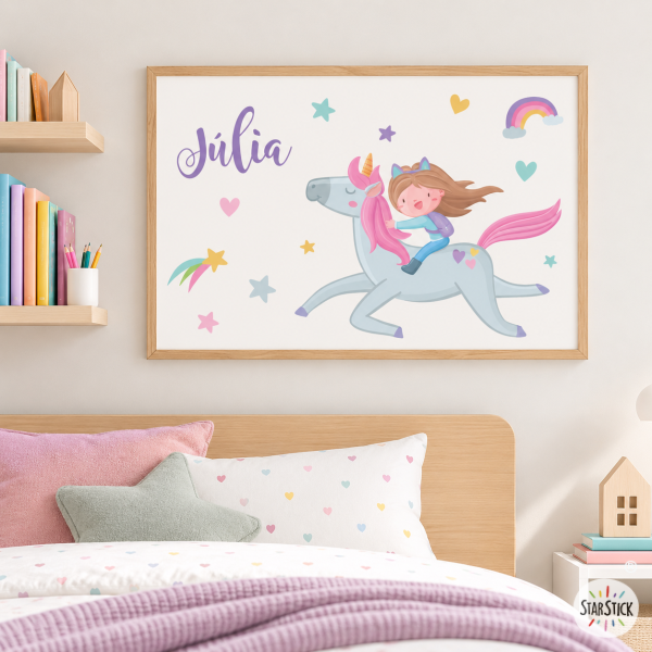 Nena amb unicorn - Quadre decoratiu infantil