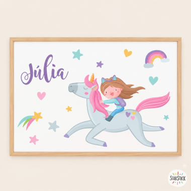 Nena amb unicorn - Quadre decoratiu infantil