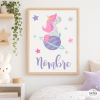 Unicornio soñador - Cuadro infantil personalizado para niñas