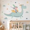 Vinil infantil cavaller amb drac màgic – Decoració de fantasia per habitació infantil