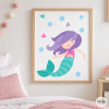 Cuadros infantiles personalizables - Niña sirena