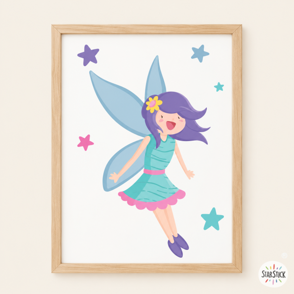 Tableau enfant pour filles - Fée magique - Décoration enfant