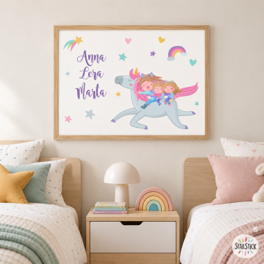 Sisters with unicorn -...