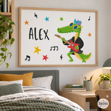 Personalized children's poster - Rocker Crocodile