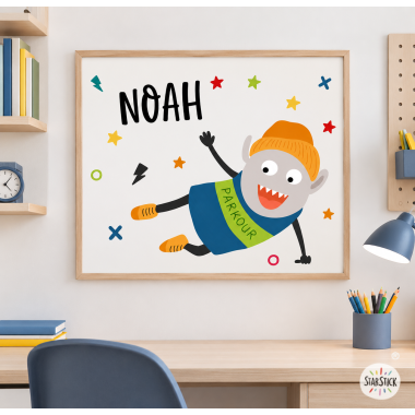 Cuadros para decorar habitaciones juveniles – Big monster Parkour