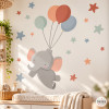 Sticker mural enfant éléphant avec ballons