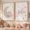 2 decorative pictures for baby rooms. Baby on the moon