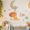 Lion on the Moon Wall Sticker with Swing – Baby Nursery Wall Decor