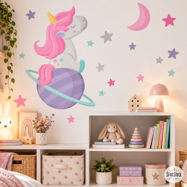 Vinilos infantiles niña unicornio soñador pegatinas personalizadas con nombre – Vinilos infantiles habitación bebé y niña