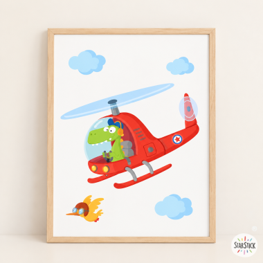 Làmina decorativa infantil - Helicòpter amb cocodril