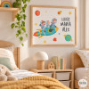 3 nens amb coet. Quadres per decorar espais infantils