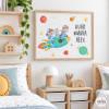 3 niños con cohete. Cuadros para decorar espacios infantiles