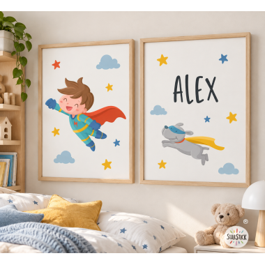 Super child - 2 personalized children's paintings