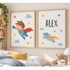 Pack 2 cuadros infantiles colección Súper Niño – Láminas decorativas infantiles