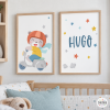 2 quadres infantils personalitzables - Vespa amb osset. Decoració infantil