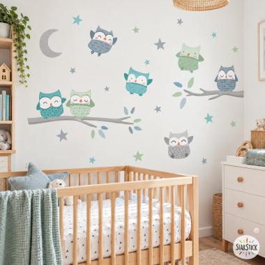 Kids wall sticker owls for...
