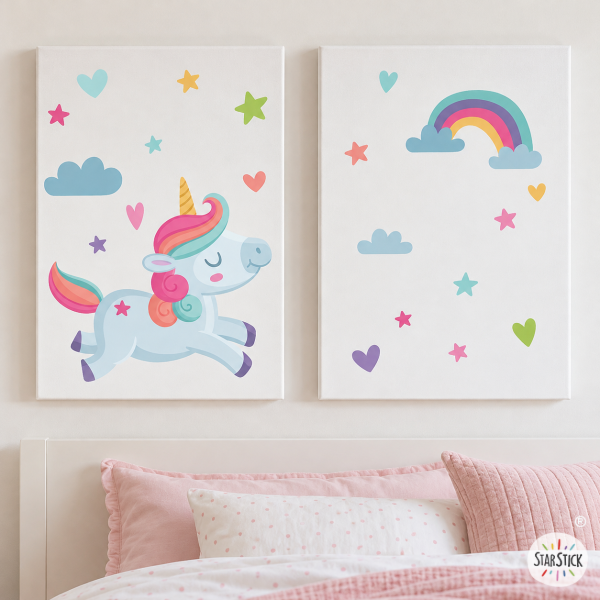 Cuadros decorativos para niñas – Unicornio mágico – Decoración infantil