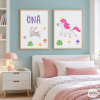 Pack de 2 láminas decorativas – El paseo del unicornio – Decoración infantil