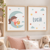 Làmines infantils personalitzables - Nena a la lluna - Decoració infantil
