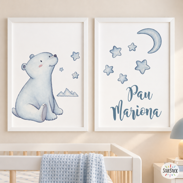 Pack de 2 làmines decoratives – Ós polar – Decoració infantil