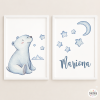 Pack of 2 decorative prints – Polar bear – Children’s room decoration