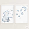 Pack de 2 affiches décoratives – Ours polaire – Décoration enfant