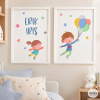 Tableaux personnalisés pour enfant – Frères et sœurs avec des ballons – Décoration enfant