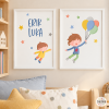 Quadres infantils personalitzats – Germans amb globus – Decoració infantil
