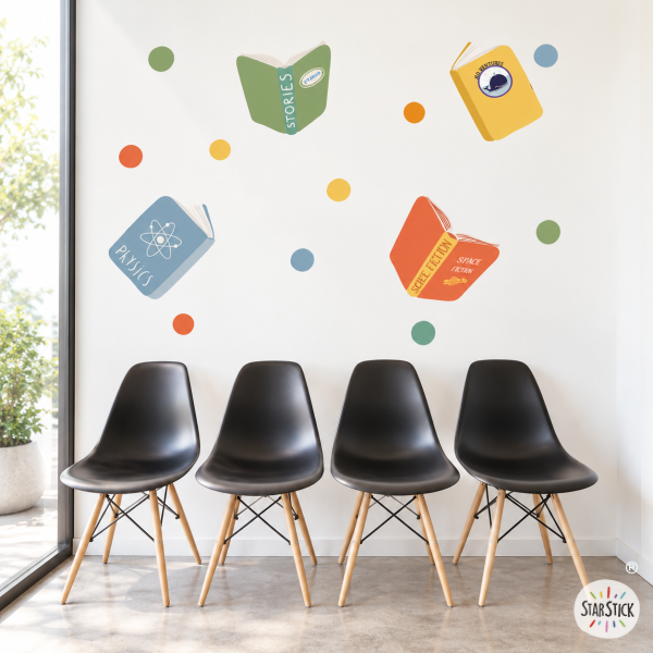 Libros de colores - Vinilo para decorar bibliotecas Montessori