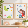 Quadres infantils personalitzables. Cavallera medieval. Decoració infantil