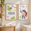 2 Cuadros infantiles personalizables. Caballera medieval