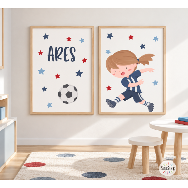 Personalize with your team colors – 2 Girl Soccer Prints