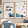 2 quadres infantils personalitzables – Cotxe Fórmula 1 | Decoració infantil