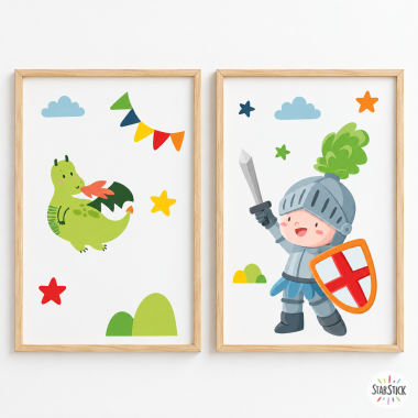 Pack with 2 framing prints - Medieval knight