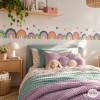 Cenefa decorativa infantil de arcoíris para pared con estrellas y corazones para dormitorios de bebés y niños